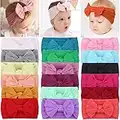 ALinmo 18PCS Baby Nylon Headbands Baby Turban Headband Bowknot Headbands Stretchy Soft Wide Headbands for Babies Elastic Headbands for Newborn Baby Girl Infant Toddler