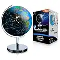 USA Toyz Illuminated Globe of The World with Stand - 3in1 World Globe, Constellation Globe Night Light, and Globe Lamp with Built-in LED, Easy to Read Texts, and Non-Tip Base, 13.5 Inch Tall