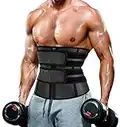 MOLUTAN Waist Trainer Trimmer for Men Tummy Control Shapewear Neoprene Sweat Belt Slimming Body Shaper Black