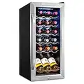 Ivation 18 Bottle Compressor Wine Cooler Refrigerator w/Lock | Large Freestanding Wine Cellar For Red, White, Champagne or Sparkling Wine | 41f-64f Digital Temperature Control Fridge Stainless Steel