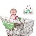 Baby 2-in-1 Shopping Cart Cover Cushion, Adjustable Baby Supermarket Shopping Trolley Seat Covers, High Chair Cover Mat with Safety Belt for Baby Kids Children