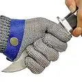 Schwer Cut Resistant Glove-Stainless Steel Wire Metal Mesh Butcher Safety Work Glove for Meat Cutting, fishing, M, 1 pcs