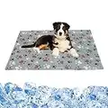 IEUUMLER Tapis Rafraichissant Chien, Auto-refroidissant Coussin Fraicheur Chien Chat, Matelas pour Pliable à Double Usage Animaux de Compagnie FC002(Gris,50 * 65cm)