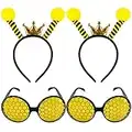 4 Pcs Bee Costume Accessories Set-Bees Antenna Tentacle Bopper, Bee Sunglasses for Halloween Costume Honey Bee Party Cosplay