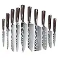 DFITO Kitchen Chef Knife Set, 3.5-8 Inch Set Boxed Knives 440A Stainless Steel Ultra Sharp Japanese Knives, 10 Pieces Knife Sets for Professional Chefs