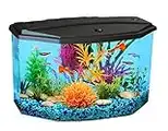 Koller Products Plastic 3-Gallon Aquarium Starter Kit with 7 Colors LED Lighting and Complete Filtration, Ideal for a Variety of Tropical Fish , Betta Fish, Tropical Fish, Cichlids, Ornamental Shrimp