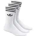 adidas Originals Men's Solid Crew Socks (Pack of 3), White/Black, 6-8.5