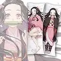 Nezuko Body Pillow Cover Case Hugging Soft Anime Character Merch Stuffed Double-Sided Printed Peach Skin Plush Room Decor Dakimakura 59" x 20"