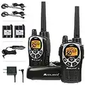 Midland 50 Channel GMRS Two-Way Radio - Long Range Walkie Talkie with 142 Privacy Codes, SOS Siren, and NOAA Weather Alerts and Weather Scan (Black/Silver, Pair Pack)