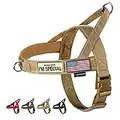 Annchwool No Pull Dog Harness with Soft Padded Handle,Reflective Strip Escape Proof and Quick Fit to Adjust Dog Harness,Easy for Training Walking for Small & Medium and Large Dog(Brown,S)