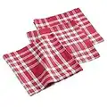 douceur d'intérieur Traditio Serviettes de Table, Coton, Rouge, lot de 3 , 45x45 cm