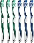 Fremouth Hard Toothbrushes for Adults (Cross Firm Bristles, 6 Count)