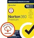 Norton 360 Premium 2023 | Antivirus per 10 dispositivi | Licenza di 15 mesi con rinnovo automatico | PC, Mac, tablet e smartphone | Codice d'attivazione via email