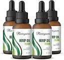 (4 Pack) Organic Hemp Oil Maximum Strength - Natural Hemp Tincture Drop - Vegan, Non-GMO, Organically Grown in USA