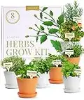 Deluxe Herb Garden Kit – Unique Gardening Gifts for Women - 8 Variety Culinary Herb Garden Kit Indoor & Outdoor – Cooking Gifts for Gardeners, Plant Gifts for Mom Who Has Everything This Christmas