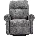 BTM Power Lift Recliner Chair for Elderly Sofa Electric Riser Recliner - Heavy Duty and Safety Motion Reclining Mechanism Sofa Living Room Chair with Overstuffed Design Side Pocket