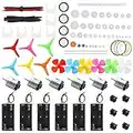 Sntieecr 6 Set DC Motors Kit, Mini Elektromotor 1.5V-3V 15000RPM mit 66 Pcs Kunststoffzahnräder Getriebe, AA Batteriehalter, Motor Montagehalterung, Boot Wippschalter Propeller für DIY Spielzeug