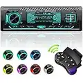 RDS Autoradio Bluetooth vivavoce, DAZZMO 1 DIN universale Auto Radio Stereo con Volante Telecomando, 4 x 65W Autoradio con lettore MP3 e due porte USB, Supporta FM/AUX/TF/WMA/WAV, 7 Luci Colori