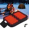 Ksheat Extra Wide Heated Stadium Seat Cushion for Bleacher with Pocket, Foldable Bleacher Seat Heating Pad Stadium Seat with 3 Heat Settings for Camping, Stadium, Office, Park(Battery Pack Included)