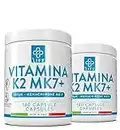 VITAMINA K2 Mk7 200µg per Capsula PiuLife® • Vit K2 Mk7 Menachinone Qualità Premium ≈100% All Trans • K2 Vitamina Deposito Calcio Integratore Ossa e Articolazioni e Cartilagine • Vitamina K