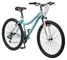 Pacific Cavern Womens Mountain Bike, 26-Inch Wheels, 21-Speed Twist Shifters, 17.5-Inch Steel Frame, Teal