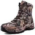 cungel Men's Hunting Boot 8-INCH Camouflage Timber Waterproof Hunter Shoes Forest Boots Jungle Anti-Slip Lightweight Breathable Durable Fishing Hiking Working Field Hunting(leaves camo,9.5)