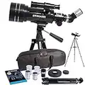 Stargazer Telescopes for Adults Beginners Kids Children - Portable Astronomy Telescope, 70mm Aperture, 400mm Astronomical Moon Planets Refractor, Eyepieces, Barlow, Adjustable Tripod, Bag