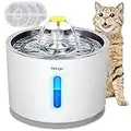 Katzenbrunnen, Petiigo Edelstahl Trinkbrunnen für Katzen BPA-frei mit 3 Filter LED Anzeige für Katzen/Hunde - 2.4L