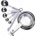 Set di 10 Cucchiai Dosatori in Acciaio Inox Misurini Cucchiai Dosatore Set Misurini di Tazze Misurini in Acciaio Inox e Cucchiaio con Righello per Misurare Ingredienti Secchi e Liquidi