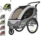 PolirOne Shop PAPILIOSHOP Rimorchio carrellino Bici Passeggino per Trasporto 1 o 2 Bambini