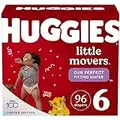 Huggies Little Movers Baby Diapers, Size 6 (35+ lbs), 96 Ct