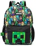 Minecraft Backpack For Boys Kids Black Gamer Bag Sac à dos scolaire taille unique