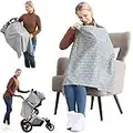 100% Cotton Nursing Breastfeeding Cover - Multi-use CarSeat Canopy Stroller Cover Car Seat Covers for Babies, Baby Shower Gifts for Boys and Girls