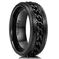 King Will INTERTWINE 8mm Spinner Ring Black Stainless Steel Fidget Ring Anxiety Ring For Men
