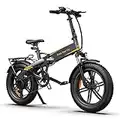 A Dece Oasis equipped with rear racks and fenders, ADO A20FXE electric bike for adults men 20 * 4.0 Fat tyres E bike, 250W motor/36V/10.4Ah battery/25 km/h,gray