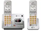 ATT DECT 6.0 2 Cordless Phones with Caller ID, ITAD, Handset Speakerphones, White and Grey - EL52203