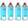 Lot de 4 cartouches de gaz butane universelles pour réchaud de camping et désherbeurs, gaz de camping, butane, réchaud à gaz, cuisinière à gaz (8,77EUR/kg), quantité de gaz butane : 4 pièces