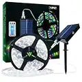 Tira de Luces LED Solares Exteriores, 10m 560 LED Tira de LED IP67 Prueba Agua, Luces LED Blancas Frías con Control Remoto, 8 Modos de Iluminación 2835 SMD Luces de Cuerda para Jardín Navidad