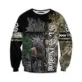 Hoodies d'impression de Tatouage d'orignal de cerf Animal, Veste de Sweat-Shirts Unisexe de Chasse de Camo de Camouflage