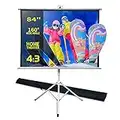 TRMESIA 84in Projector Screen with Stand Portable Projection Screen and Carry Bag Foldable Tripod Screens Pull Down Projection Screens 4:3 Ratio Indoor Office Outdoor Portable Screen for Movie Night