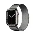 Apple Watch Series 7 [GPS + Cellular 45mm] Smart Watch w/Graphite Stainless Steel Case with Graphite Milanese Loop. Fitness Tracker, Blood Oxygen & ECG Apps, Always-On Retina Display, Water-Resistant