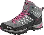 CMP Donna Rigel Mid Wmn Trekking Shoe Wp Scarpe, Grey/Fuxia/Ice, 40 EU