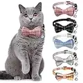 AKlamater 5Pcs Cat Collars with Bow Tie Breakaway Cat Collars Quick Release Safety Kitty Collars Adjustable Pet Collars for Cats, Kitten, Small Pet