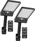 [Pack of 2] Solar Lights Outdoor with Remote and Color Temperature Adjustment 2700K to 6000K, 48LED Solar Motion Sensor Light with 3 Modes,Waterproof Solar Powered Security Light