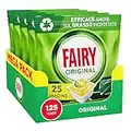 Fairy Detersivo Pastiglie Lavastoviglie Brillantante, 125 Capsule Lavastoviglie, Original Limone, Azione Pulente al Primo Lavaggio, Efficace sul Grasso Incrostato con Azione Brillante