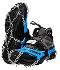 HighTatras Azul Crampones Talla L 38-45 Picos Antideslizantes montaña Senderismo crampones para la Nieve Hielo para el Senderismo de Invierno 8 Picos de Acero Inoxidable