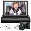 Cuplu 1080P Baby Auto Spiegel Kamera, Nachtsicht Baby Autositz Spiegel, 4.3 HD'' Nachtsicht Baby Auto Kamera, Einstellbare Baby Auto Kamera mit Weitem Kristallklarem Blick, Perfekte Nachtsicht