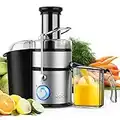 1300W KOIOS Centrifugal Juicer Machines, Juice Extractor with Extra Large 3inch Feed Chute, Full Copper Motor, 304 Titanium-Plated Steel Filter, High Juice Yield for Fruits and Vegetables, 3 Speeds Mode, Easy to Clean, 100% BPA-Free, Included Brush