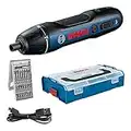 Bosch Professional Akkuschrauber Bosch GO (inkl. Bit-Set, USB-Ladekabel, Ohne Ladekabeladapter, L-Box Mini) Blau, 25-tlg., Amazon Exclusive Set