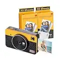 KODAK Mini Shot 2 Retro 4PASS 2-in-1 Instant Digital Camera and Photo Printer (2.1x3.4 inches) + 68 Sheets Bundle, Yellow